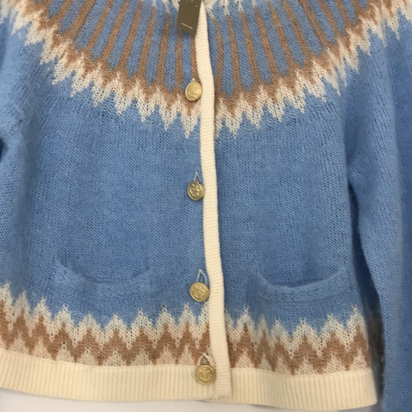 NWT J.CREW Fair Isle cardigan sweater in brushed yarn - Picture 7 of 12